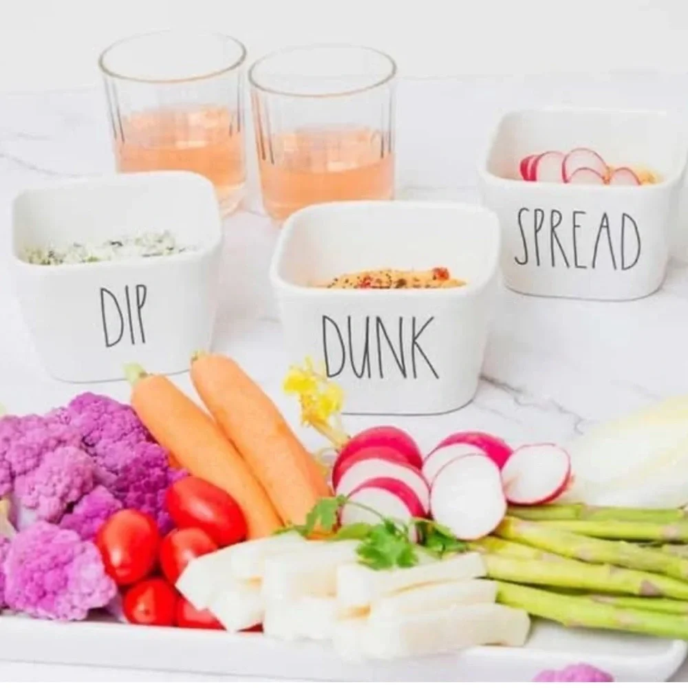 Rae Dunn 5 Piece Serving Set | Spread + Dip + Dunk + Serve | NEW Farmhouse Dip